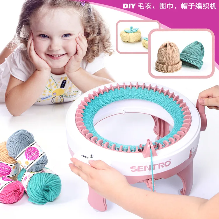 Wholesale Sweater Scarf  Gloves Toy Sewing Machine 48 Needles Knitting Tools Handmade Knit Toy For Kids