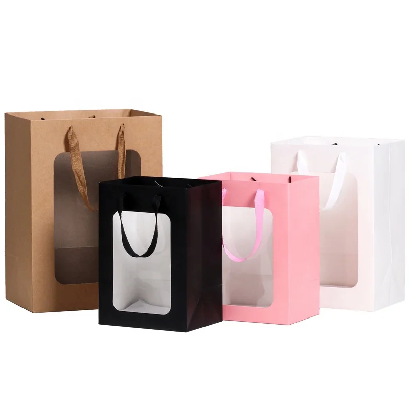 Customized Logo Design Luxury Paper Bag Gift Packaging Bag Shopping Paper Bag With Ribbon Handle