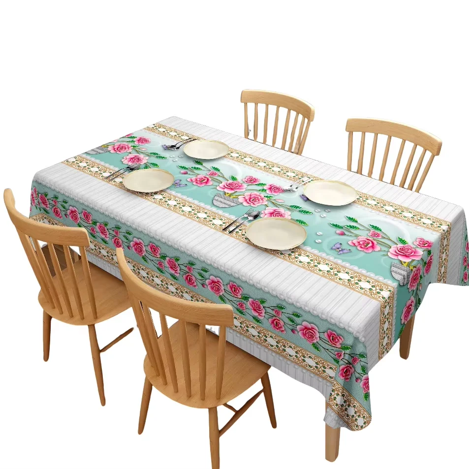 Wholesale Solid Color Light Luxury Tablecloth Waterproof And Oil-proof PVC  Table cloth .For Party Holiday Christmas Buffet