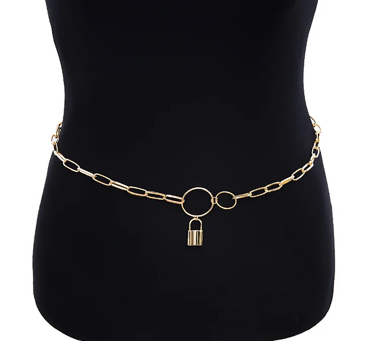 
XG1390 Versatile temperament round body chain female sexy simple lock geometric chain waist chain 