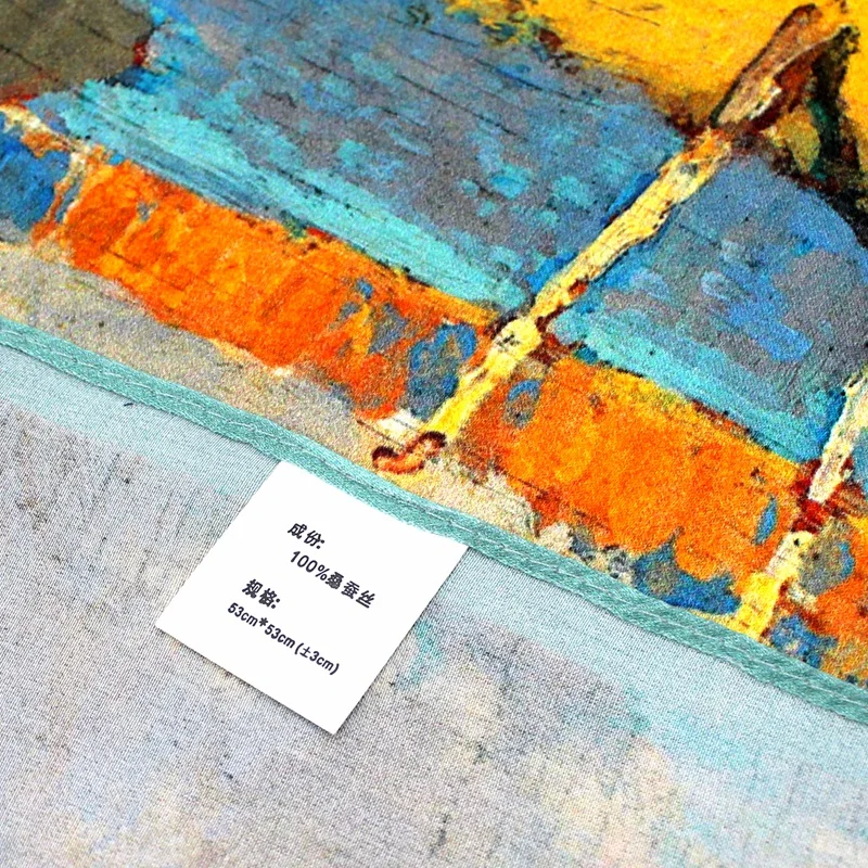 Оптовая продажа с фабрики шелковые шарфы индивидуального дизайна женские шифоновые хиджабы Роскошный дизайнерский брендовый шелковый шарф