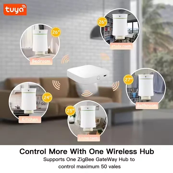 Tuya WiFi Smart Life Modern Radiator Valve Thermostat Zigbee Thermostatic TRV for Hotel 220V BNS Control Smart Home System