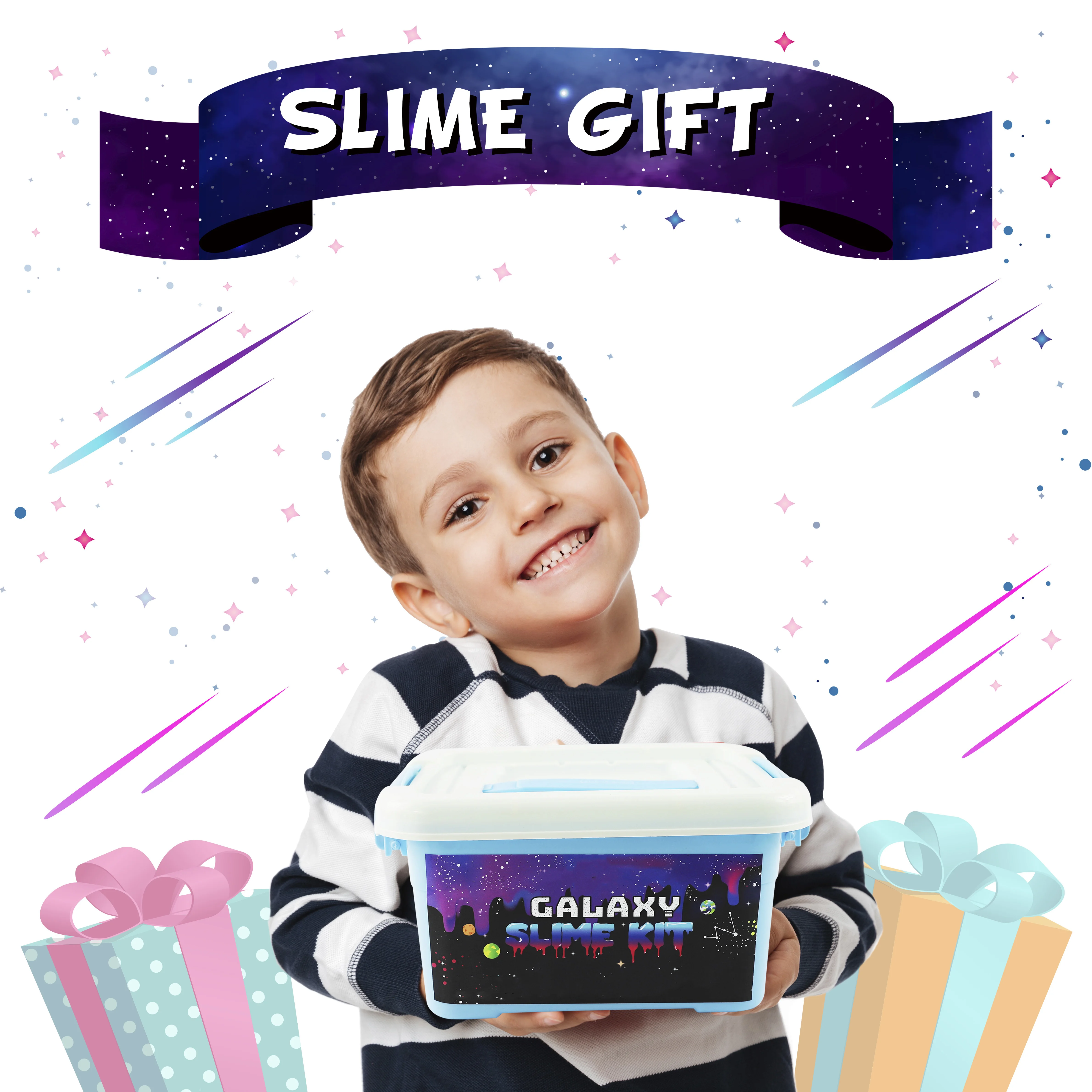 Children Educational Custom Educational Toy Glitter Glue Diy Fluffy Slime Making Kit Putty Toy For Kids