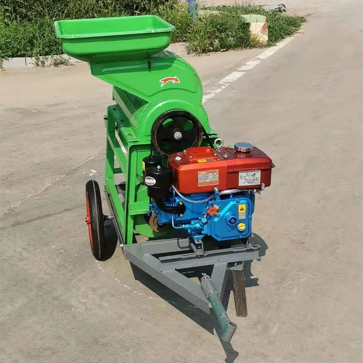 Hammer type corn thresher 4 HP diesel engine with corn thresher peeling and threshing combination machine