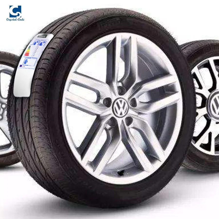 Custom Printing Rubber Tyre Stickers Adhesive Tire Label Heat Sensitive PVC Accept