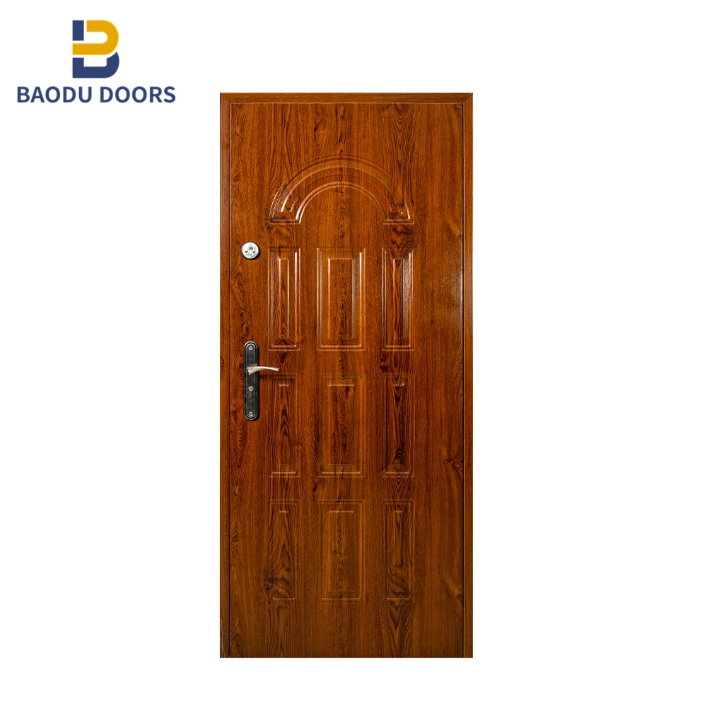 Modern main entrance door pivot and exterior door steel security with single main door exterior iron gate price