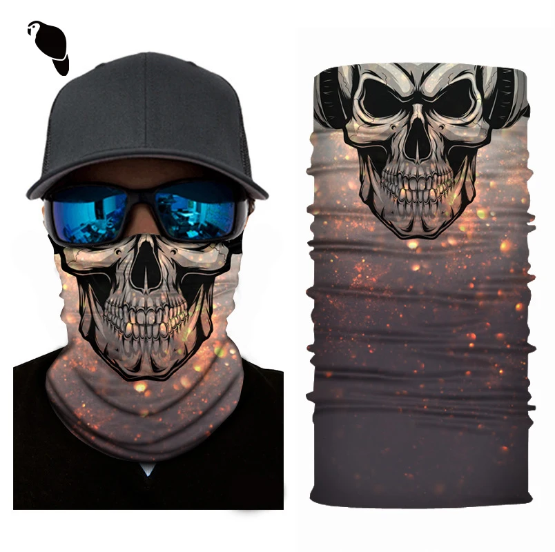 LEO Wholesale Custom Printed Multifunctional Skull Face Mask Neck Gaiter Seamless Tube Bandanas