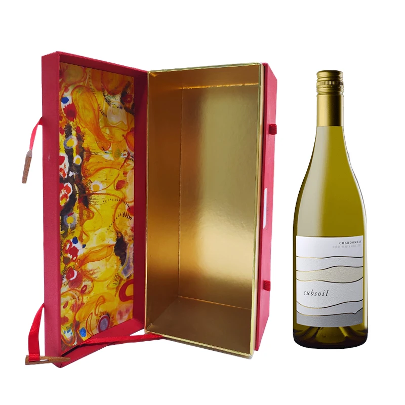 Custom Luxury wine box Whiskey vodka bottle box single bottle foldable magnetic wine cardboard gift paper packaging box