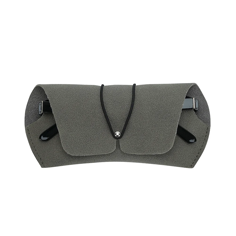 Custom Elastic Rubber Band Lock Leather Suede Designer Handmade Soft Glasses Case