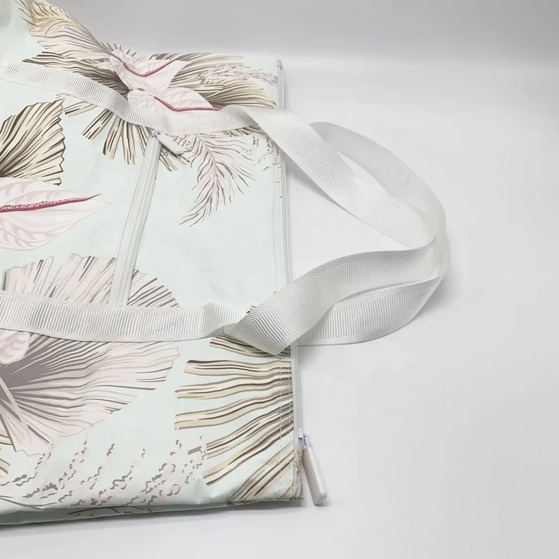 New Arrival Large ECO Friendly Printed Dupont Shopping Bags Washable Tyvek Paper Folding Tote Bag