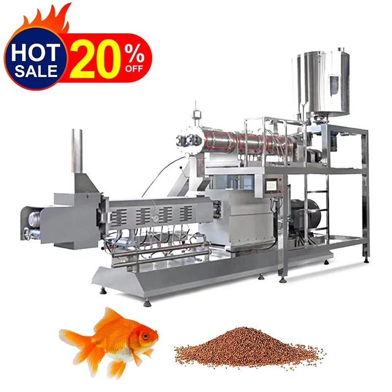 20% Discount 2 Years Warranty Custom Stainless Steel Double Screw Pet Food Extruder Machine For Floating Fish Feed