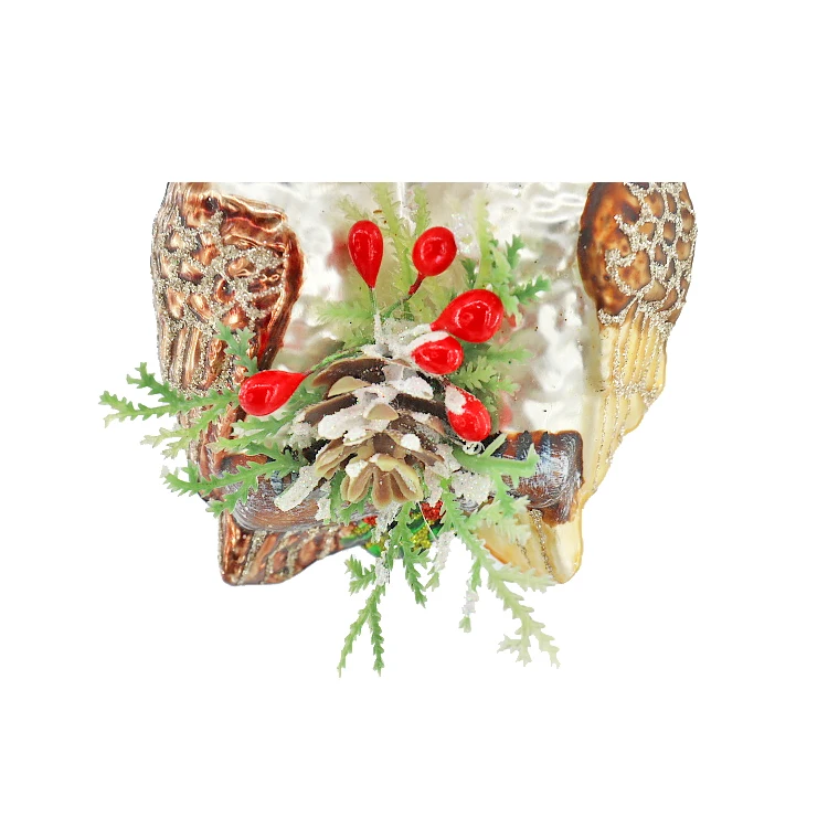 New Design Festival Ornament Glass Craft Animal Hanging Decoration Owl Figurines Christmas Ornaments