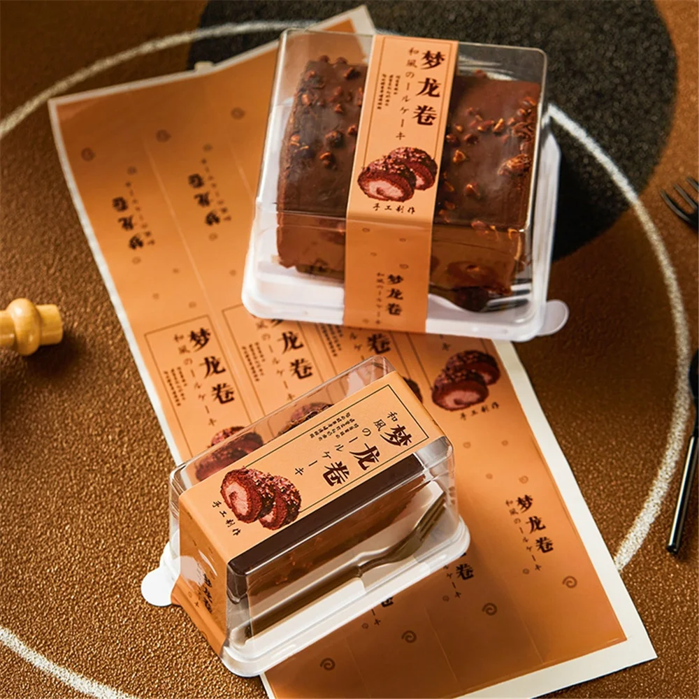 Wholesale Mini Cake Blister Small Cake Boxes In Bulk Container Dessert Packing Box Custom Labels Cake Slice Box With Fork