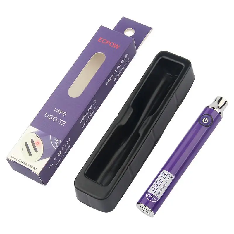 Factory Price UGO T2 Vape Pen Battery 900mAh  Variable Voltage USB Passthrough