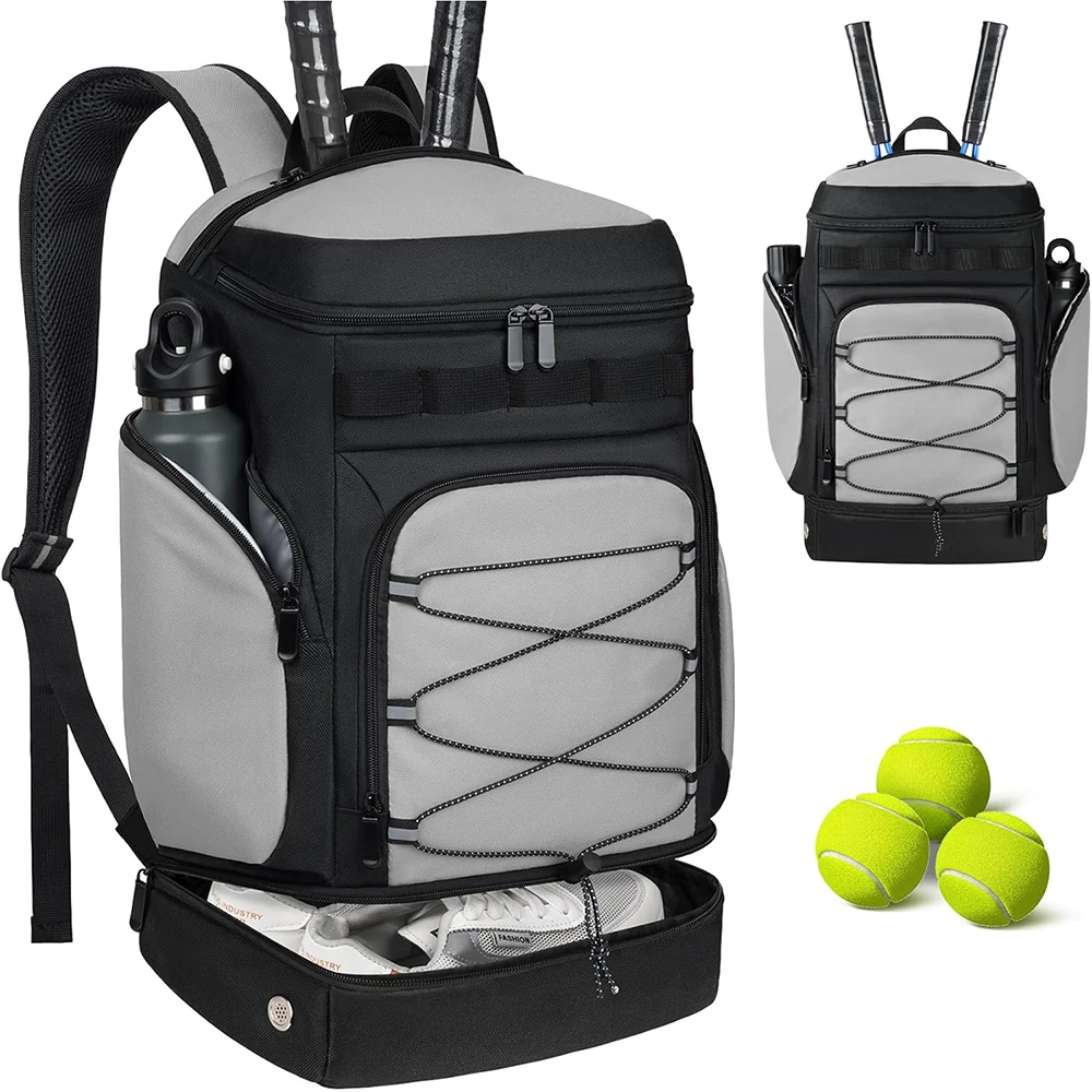 Hot Sale Lightweight Large Tennis Bag Badminton Racquet Backpack Tennis Backpack with Anti-slip Zippers