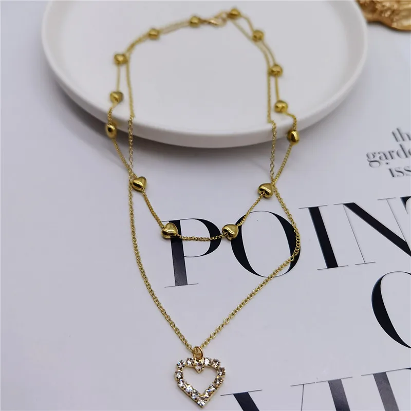 Wholesale 2021 The New Jewelry 18K pvd Gold Plated Bead Chain Necklace Necklace Card