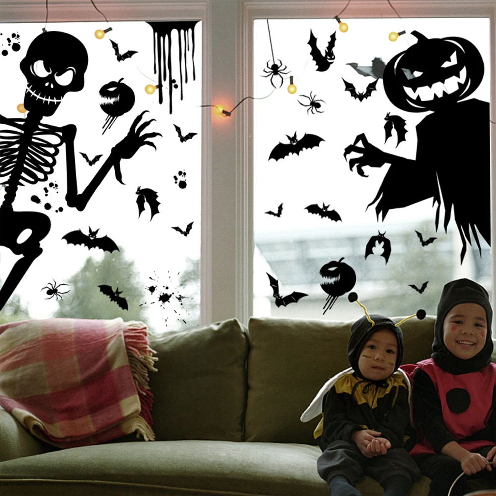 Halloween Decorations Window Clings, Window Posters Double-Sided Window Decals Halloween Party Decorations
