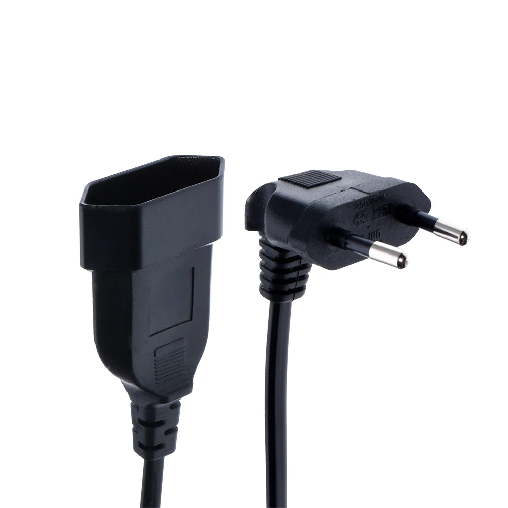 Schuko CEE7/16 Plug Angled to CEE7/16 Receptacle 2 pin receptacle extension Power cable,VDE/CE/KEMA certification compliant