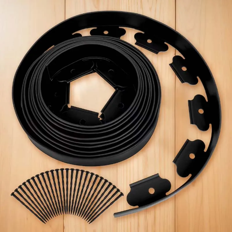 10M Landscape Edging No Dig with 30 Spikes Heavy Duty No-Dig Landscape Edging Garden Edging Coil for Garden Flower Beds Pavement