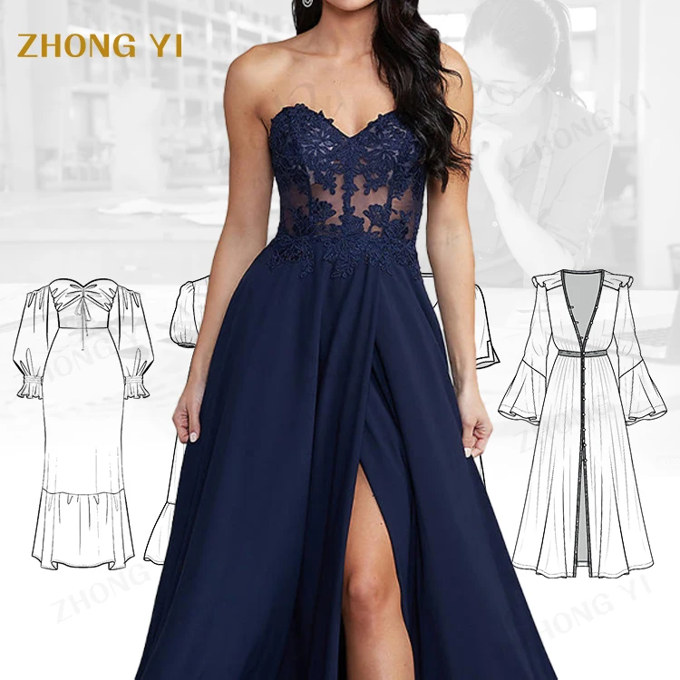 Custom Women Spring Summer Senior Lace Embroidery Silky Long Dress A-Line Elegant Formal Floor Length Party Evening Dresses