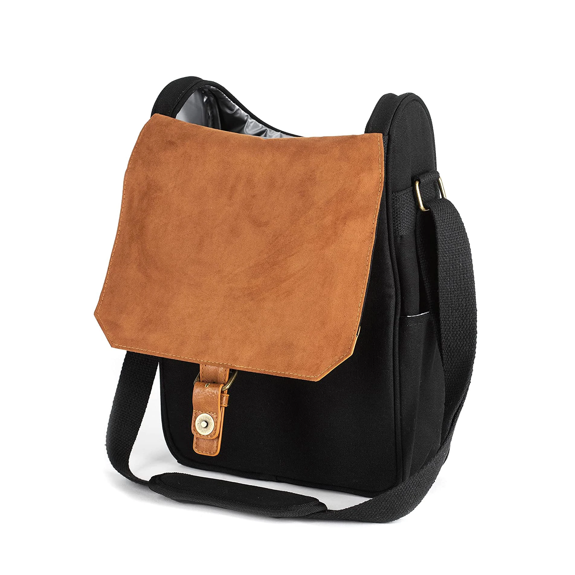 3 Bottle Wine Cooler Bag Thermal Linner Canvas Wine Carrier Bag with Should Strap Removable Divider