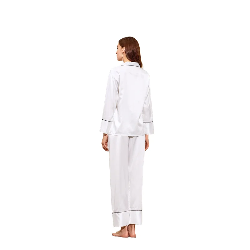 825 Satin Long Pajamas Set With Pants Satin Silk Pajamas For Women Set Plus Size Loungewear Women Sets