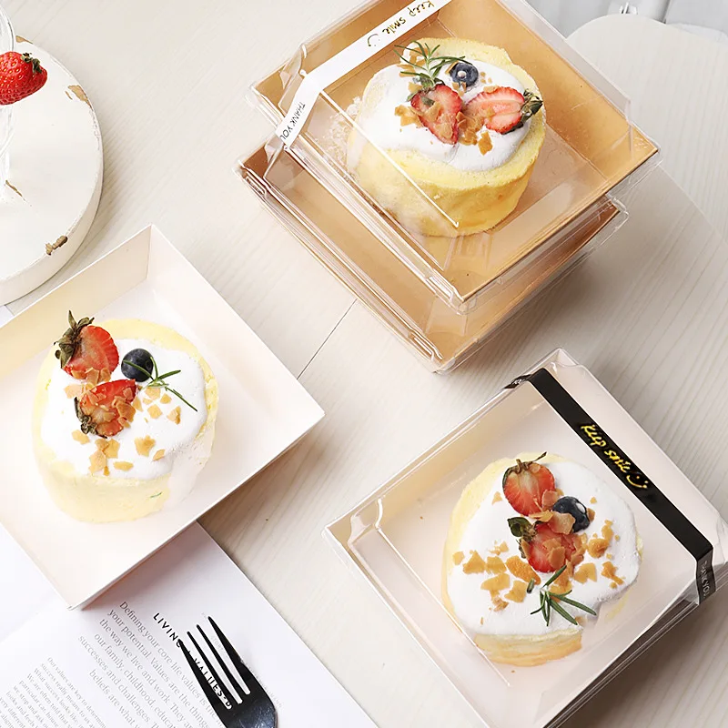 Pastry box for small desserts plastic dessert donuts take away  clear plastic dessert box packaging