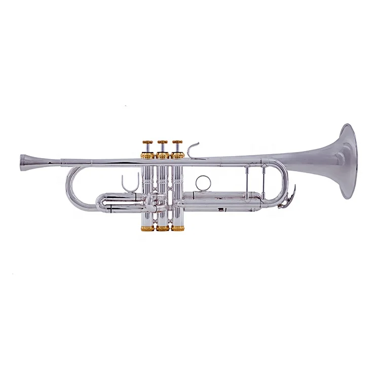 
Manufactory Wholesale Silver Plated Bb Tone Brass Tube Marching Trumpet 
