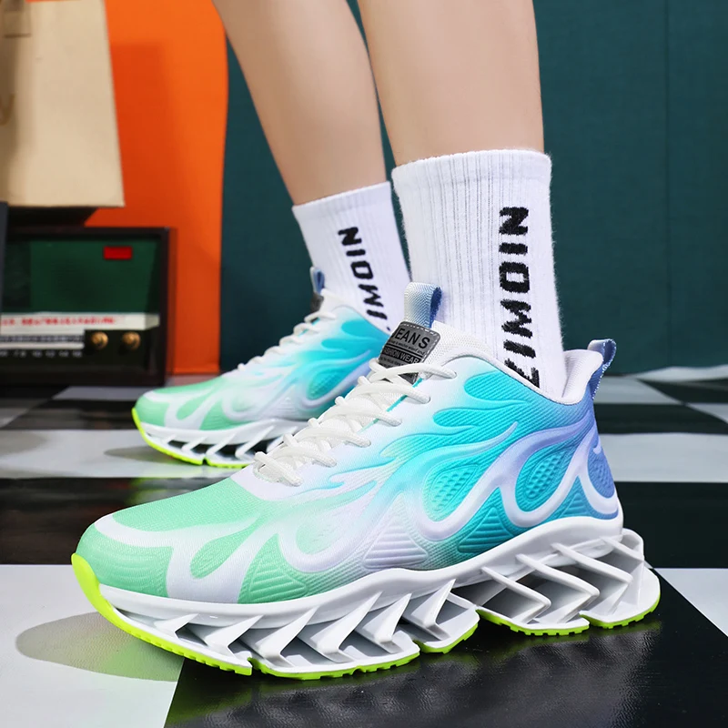 Latest Sports Shoes Free Sample Design For Mens Breathable Multi Color Sneaker 2024