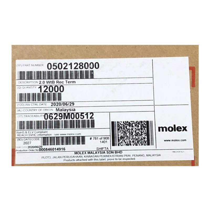 Оловянный контакт 24-30 AWG соединитель Molex 502128000 автомобильный сигнал микро-защелка гнездовой обжимной терминал
