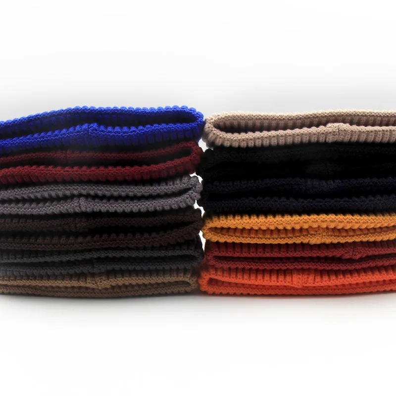 Fashion Candy Color Warm Knitted Wool Winter Hat Custom cotton soft Blank Embroidered Women Beanie hats