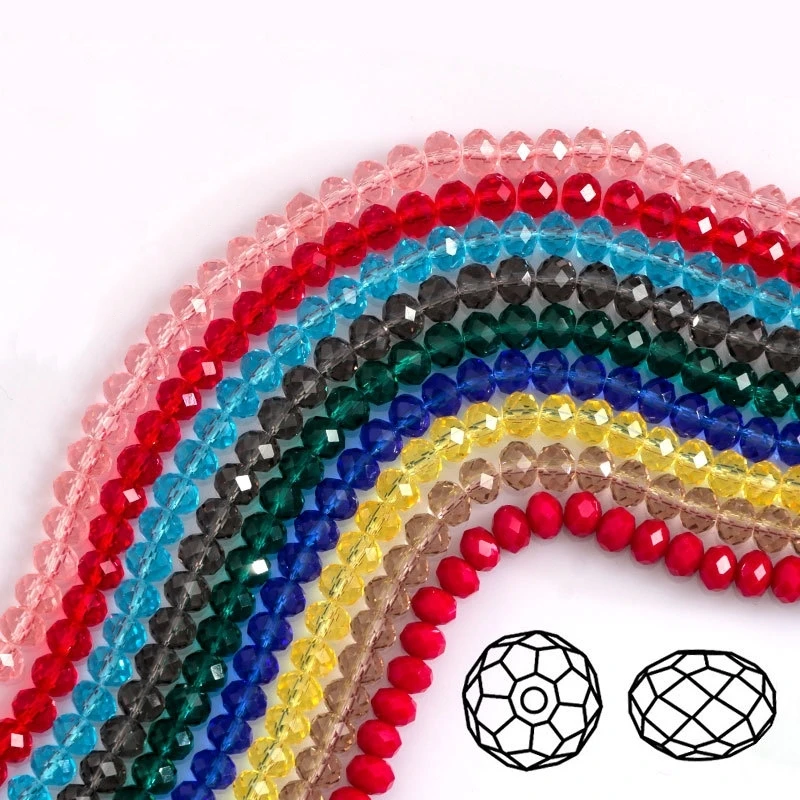
Mixed Transparent Crystal Beads Color For Jewelry Making 4/6/8mm Faceted Flat Round Crystal Glass Rondelle Loose Spacer Beads 