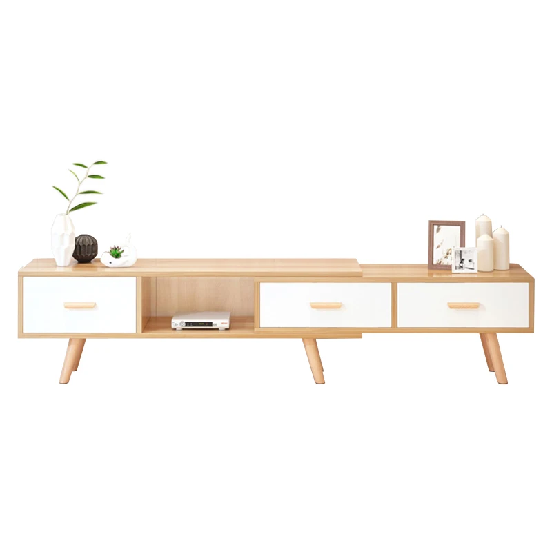 Nordic Tv Coffee Table Combination Small Apartment Home Living Room Light Luxury Modern Minimalist Floor Retractable Tv Cabinet