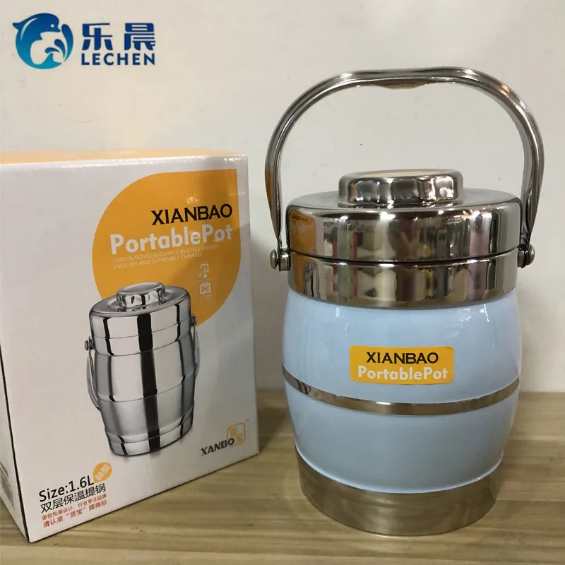 3 L Stainless Steel With Handle and Compartment Vacuum Thermal Food Jar Storage  Food Warmer Container Lunch Box