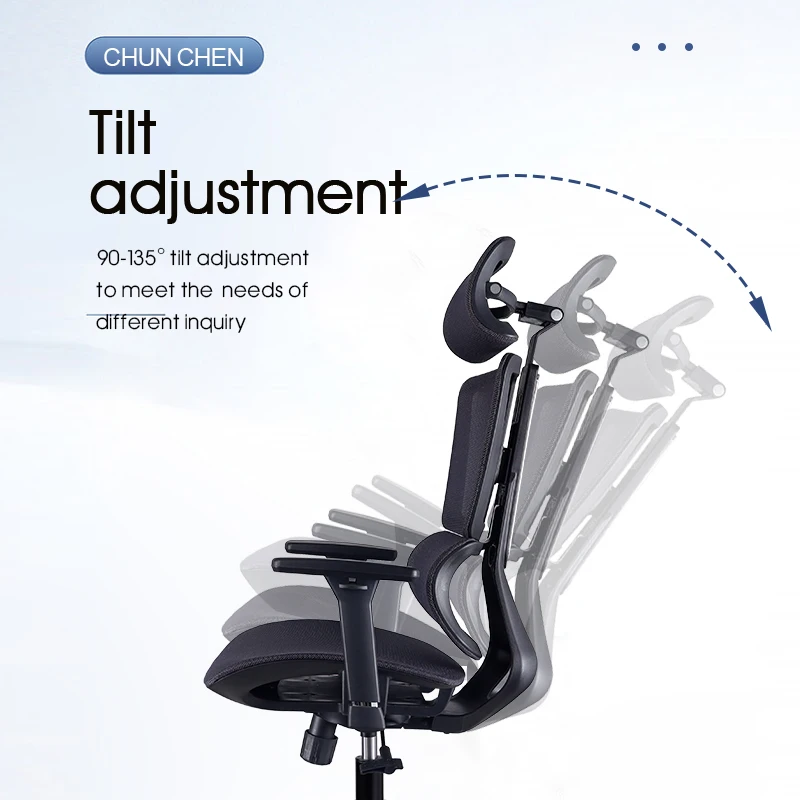 Conference ergonomic design high back office desk chairs full mesh guangdong office chair with headrest