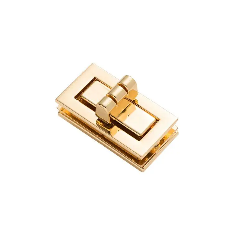 Bag Hardware Accessories Rectangle Purse Closure Turn Lock Square Clasp Twist for Handbag Clutch Buckle