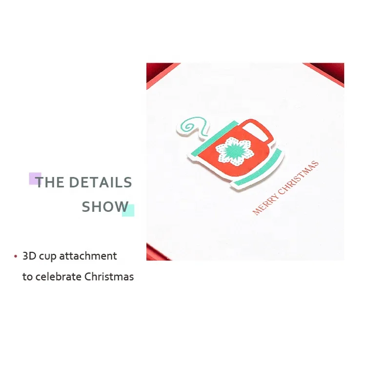 Children Humorous Handmade Cards, Custom Painting Boxed Merry Christmas Greeting Cards