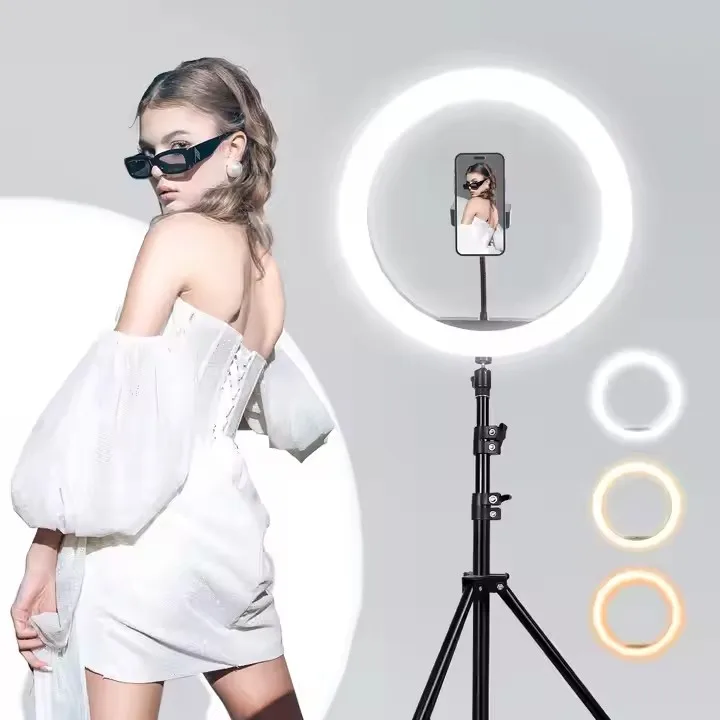 profissional 18inch ring light avec tripied selfie led ring light tripod for phone holder photography lights ring lamp
