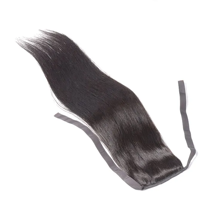 Dack Brown Aosun Hair Clip in Mink Hair Ponytail,  Atural Color 28 Inch Long Raw Indian Remy Curly Human Hair Ponytail