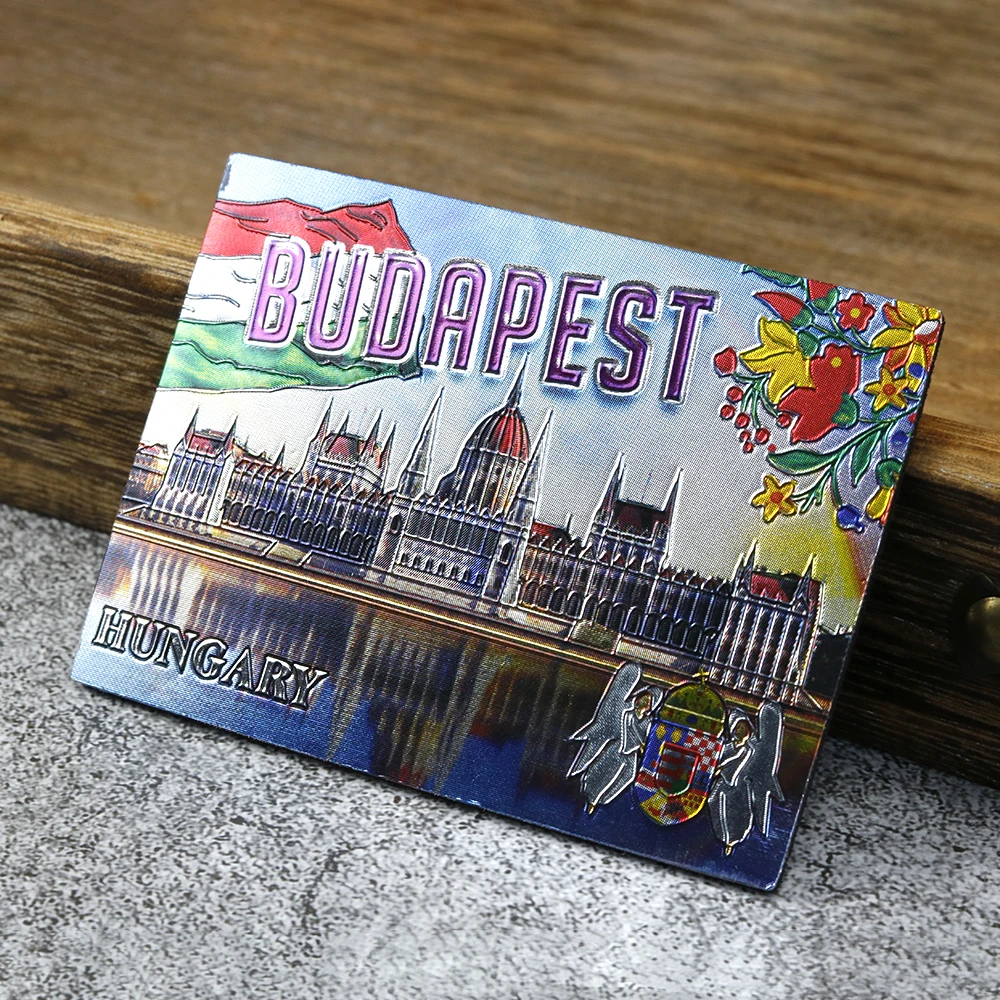 Factory Price Custom Hungary Budapest Souvenir Fridge Magnet Aluminum Foil Tourist Magnet