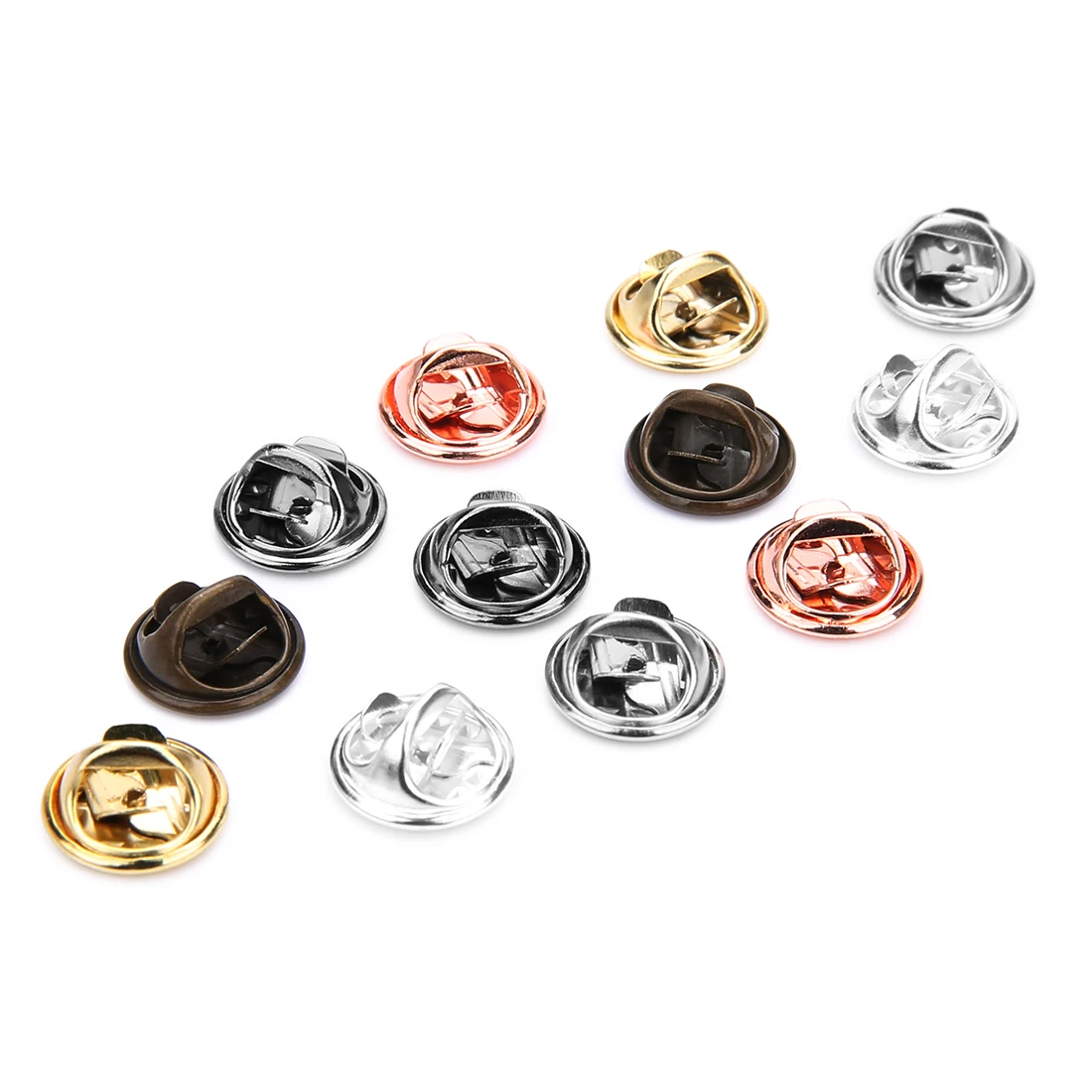 100pcs Copper Spur Pin Micro Chapter Accessories Round Head Cap Pins Butterfly Cap For Jewelry Making