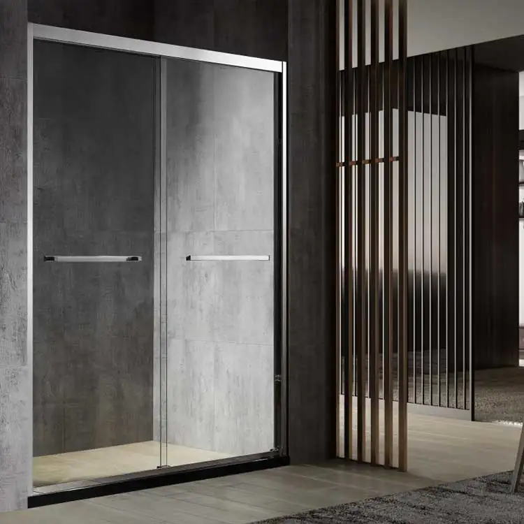 Hotel Sliding Shower Doors Bathroom Enclosure Home Villa Black Aluminum Shower Enclosure Sliding 8mm Glass Shower Door Screen