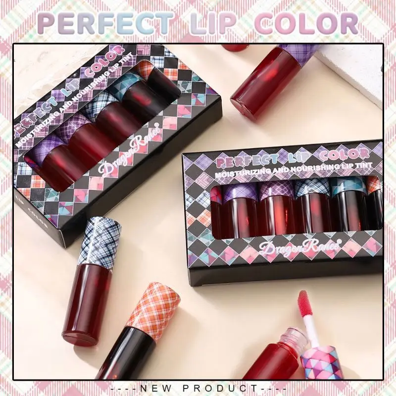 oem 6pcs  Transparent water colorless lip oil lipstick  moisturizing hydrating lip oil autumn and winter lip sets