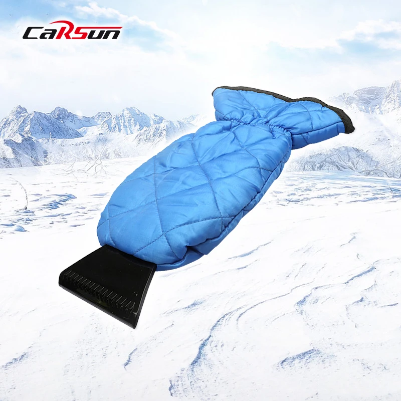 Car Scraper Waterproof Gloves Auto Snow Ice Scraper Removal Shovel With Gloves Cotton+PP Lamb Wool Deicing Shovel Car Scraper