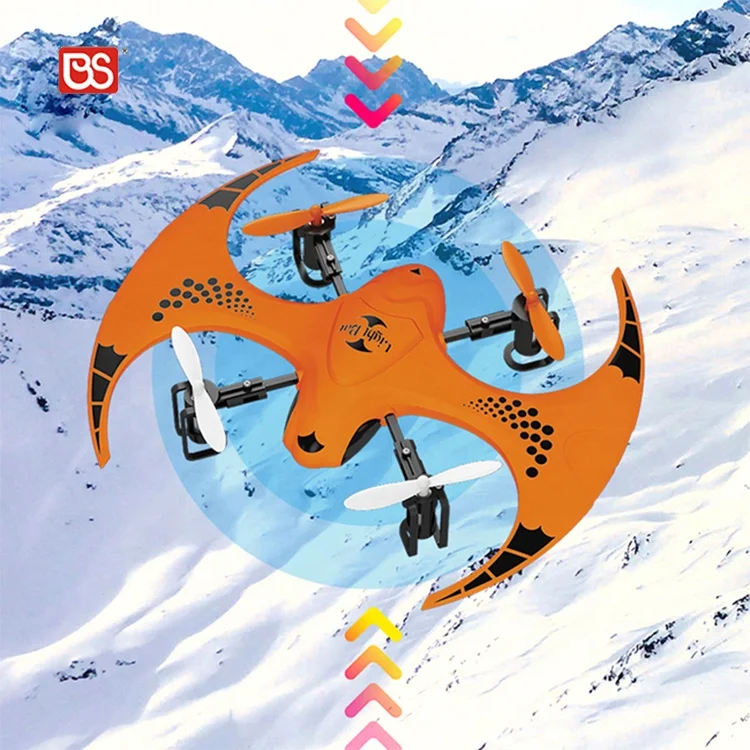 BS Toy 4K 2.4G 4 Channel Hand RC One Button Control Full Protection USB Gyro Night Light Vision Drone Flying Without Camera