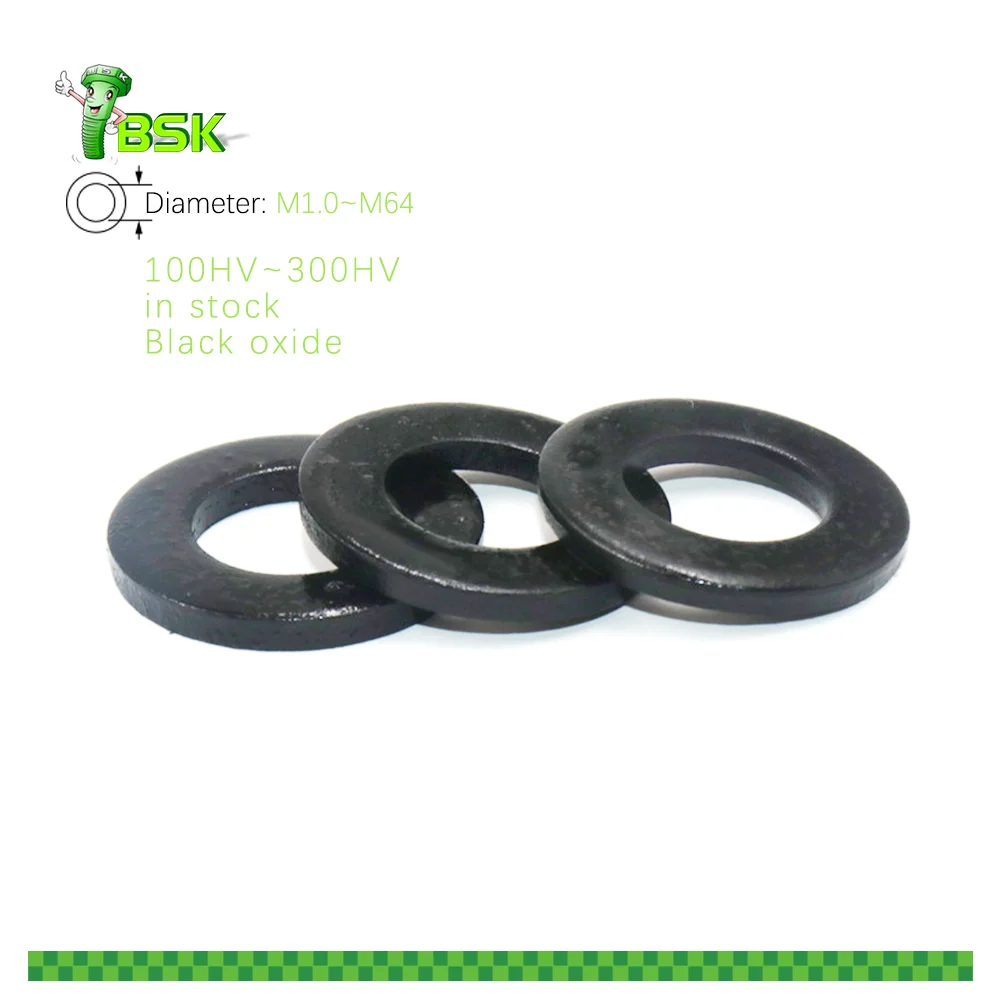 Wholesale Galvanized Flat Washer for screw size M2-M64 Carbon Steel Class8.8 10.9 12.9 SAE USS ASME washers  Black Oxide