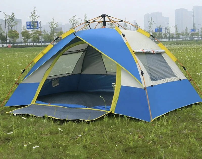 200*147*126cm 4 Season Double-layer Polyester Waterproof Family Outdoor Portable Automatic Pop-up Pup Tent Camping