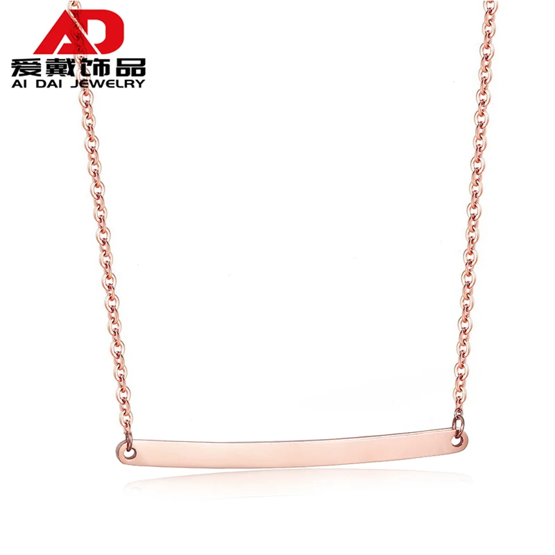 Titanium steel rose gold  Word necklace niche design simple temperament female