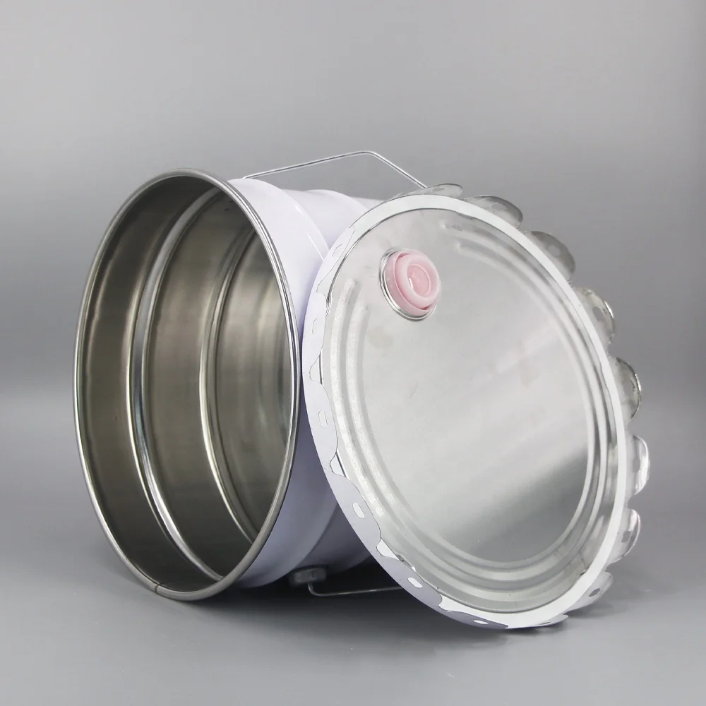 Wholesale Custom 5L Metal Pail Paint Metal Bucket With Open Lid