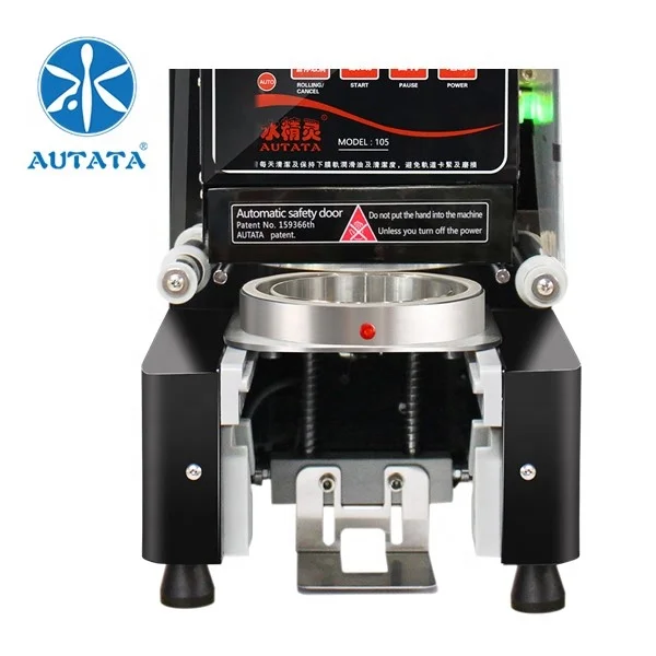 Wholesale Customizable AUTATA 120W Beverage Plastic Paper Cup Sealing Machine ATT-105 For Coffee Soya Bean Milk Food Equipment